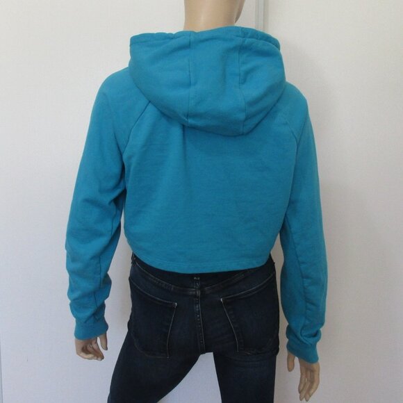GYMSHARK Crop Sweatshirt Small Blue Pullover Hoodie - Picture 4 of 9